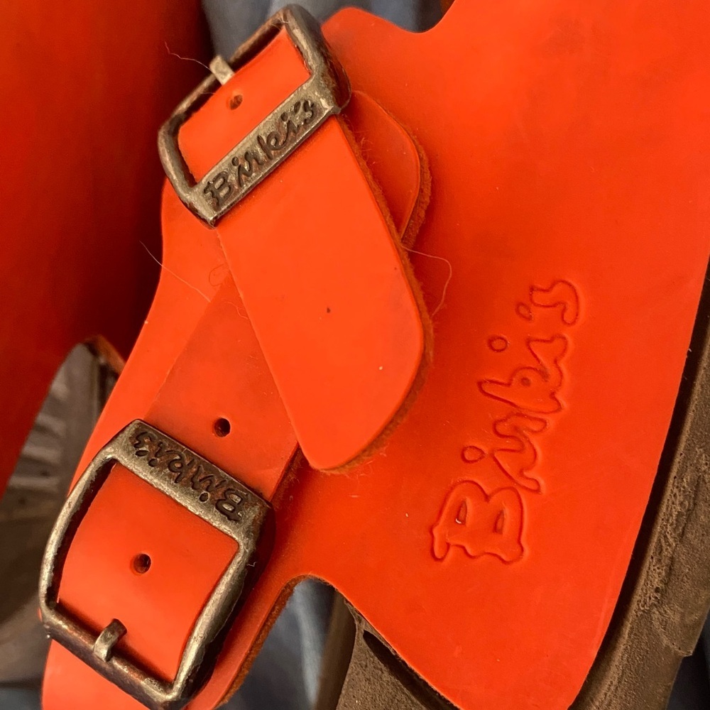 Vibrant Orange Kids Sandals with Adjustable Straps - Picture 2 of 5